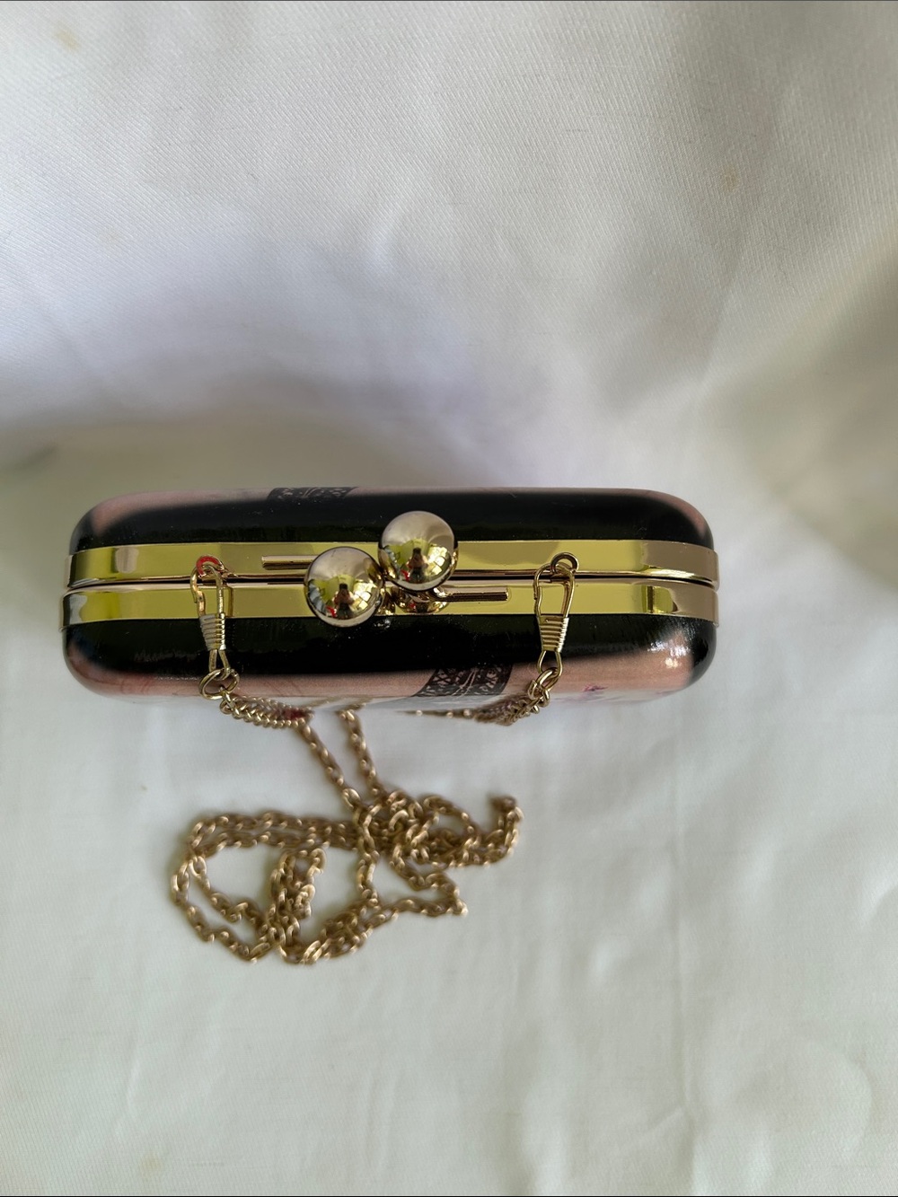 Vintage Paris France Bi-Fold Clutch
Purse with Chain Strap - Picture 5 of 12